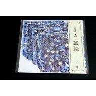 Premium 手染友禅 Aizome Tesome Yuzen Washi Origami Paper 10x10cm 20 sheets