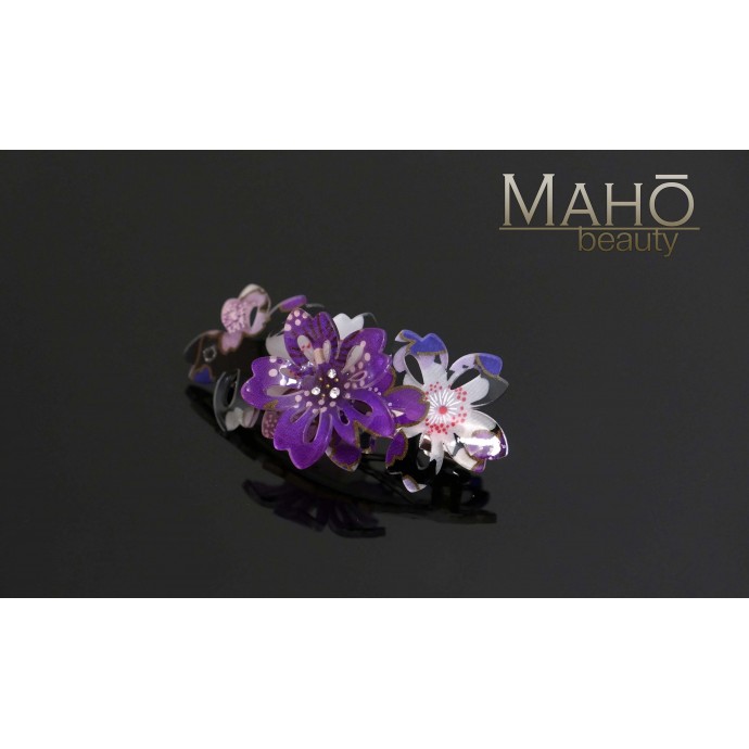 JAPANESE hair accessory – ornamental hair clip: Murasaki Sakura Purple 紫