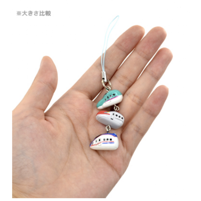 Cute Japanese Shinkansen Bullet train mascot netsuke charm 3 models in one! 