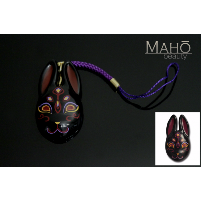 Japanese Usagi mask  ⛩  Lucky fortune mascot charm 葡萄茶 Ebi-cha black rabbit