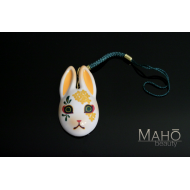 Japanese Usagi mask  ⛩  Lucky fortune mascot charm 金木犀 Osmanthus white rabbit