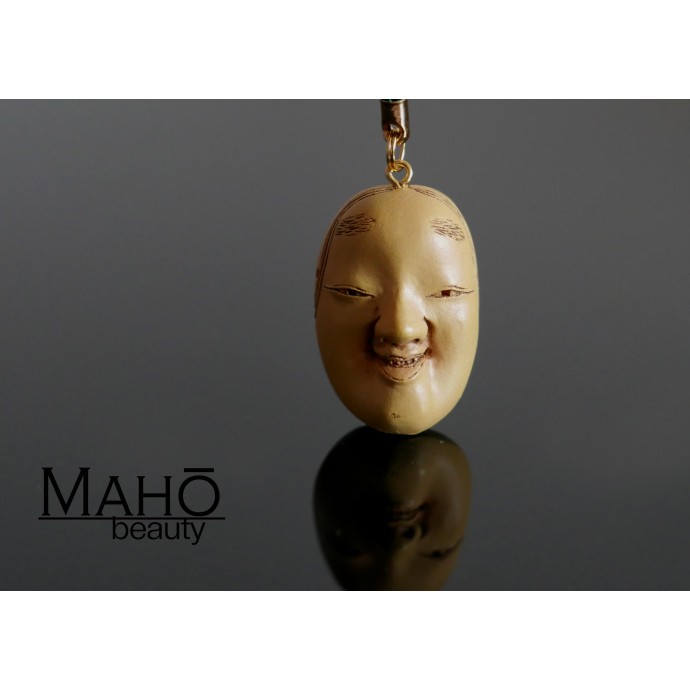 Japanese Noh Theatre mask mascot charm Onna (Koomote) netsuke 女 young lady