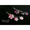 Charming Japanese Cherry blossom Netsuke strap charm accessory Sakura 桜 White