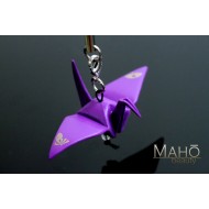 Japanese Origami Tsuru crane Orizuru Netsuke Cell Phone Strap 紫 purple