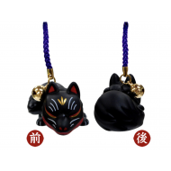 FOX Japanese KITSUNE ⛩ Fushimi Inari ⛩ Fortune mascot keychain charm Black