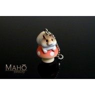 Adorable Charm Cell Phone Strap Keychain Hamster and mushroom