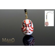 Kabuki Japanese Theatre mask mascot charm Kumadori netsuke Sujiguma