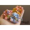 Little Japanese kimono Chirimen teddy bear with cute ribbon. Adorable design accessory