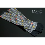 Cool Japanese Tabi socks: Long 22-25 cm Ichimatsu Grey