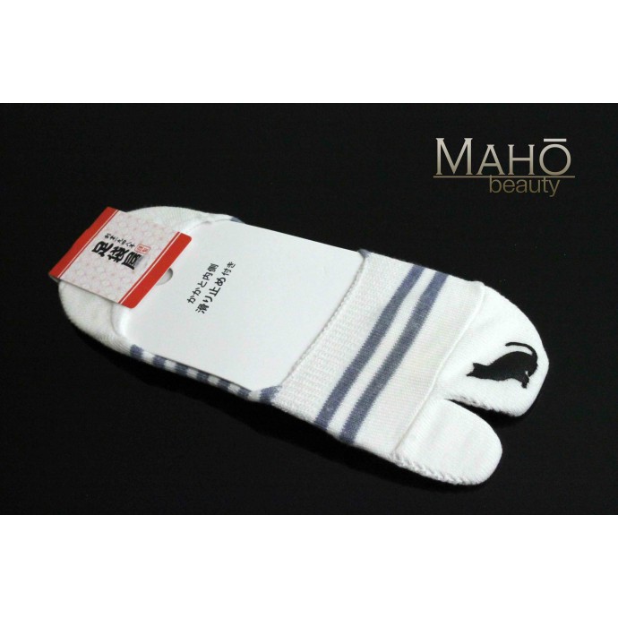 Invisible Japanese style Tabi peep socks: Cat 22-24 cm white