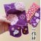 Japanese style Tabi socks: cute usagi rabbits うさぎ Purple 桜兎