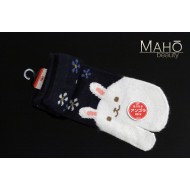 Japanese design Angora Tabi socks: USAGi rabbit  22-25 cm blue