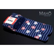 ORIGINAL MADE IN JAPAN TABI SOCKS: PLUM 梅繚乱 UME pattern 22 – 25 cm Blue