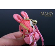 Cute Japanese kimono USAGI bunny rabbit with ribbon peach