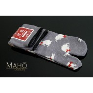 Japanese style Tabi socks: cute usagi rabbits うさぎ grey