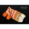 Cute MADE IN JAPAN TABI SOCKS: Dog Shiba Inu  22 – 25 cm orange stripes