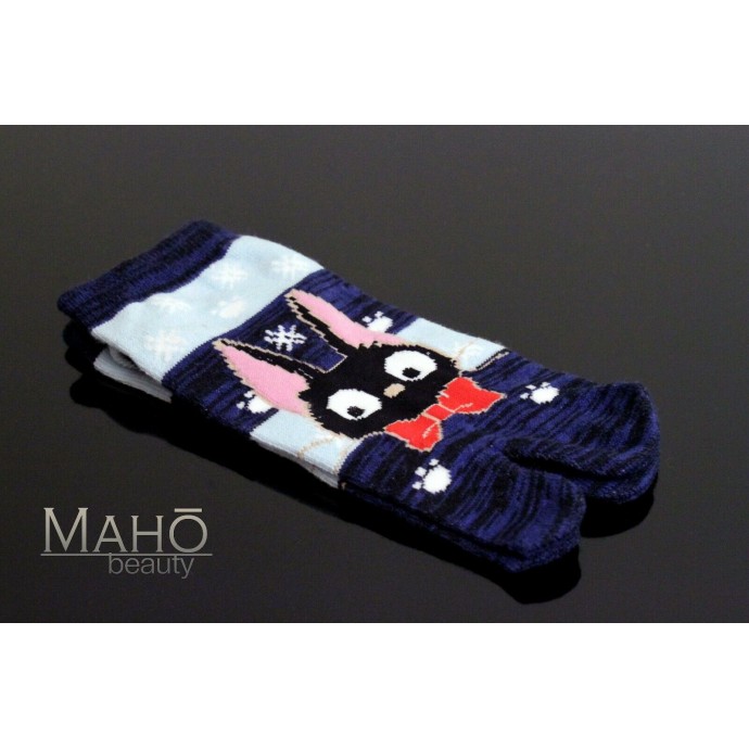 Japanese style Tabi socks: KIKI'S DELIVERY SERVICE JIJI blue 23 to 25 cm