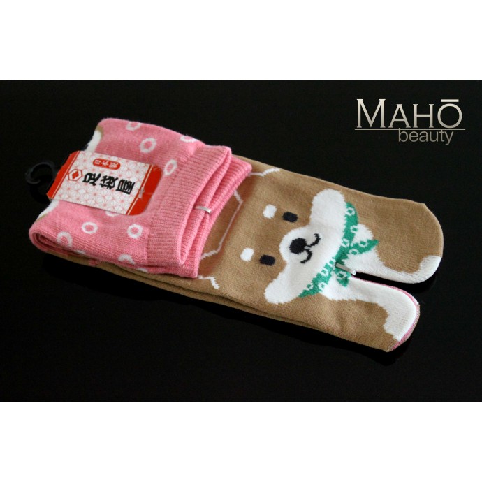 MADE IN JAPAN TABI SOCKS: SHIBA INU dog 22 – 25 cm pink