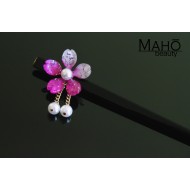JAPANESE hair accessory – ornamental KANZASHI HAIRPIN: Purple Sakura cherry tree