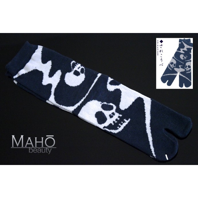 Cool Japanese style Tabi socks: Skulls Sarekoube されこうべ 23-27 cm