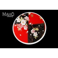 Beautiful Japanese design fridge magnet plate 52 mm “Red cherry”