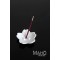 Cute and elegant Japanese style incense holder/stand: White Sakura cherry blossom