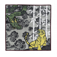 Kurochiku Made in Japan Cleaning Cloth/Handkerchief: Dragon and Tiger 龍虎