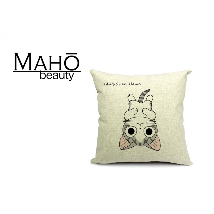 Lovely Anime Style Tabby kitty Chi's Sweet Home Square Pillow Case - Lying down