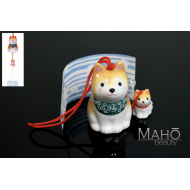 Japanese symbol of summer: SHIBA Inu Dog Wind chime Furin 柴犬親子 Wanko
