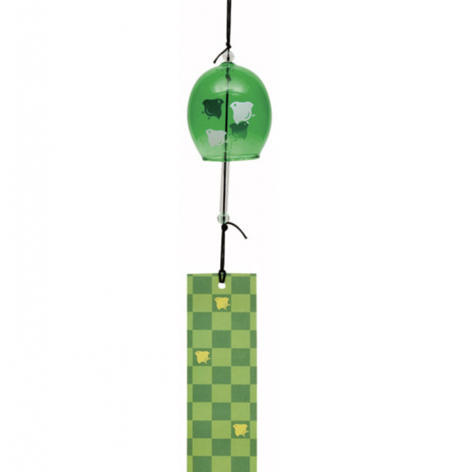 JAPANESE FURIN GLASS WIND CHIME - Charming and refreshing tinkle sound. chidori plover 千鳥